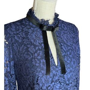 Shoshanna lace dress with black velvet tie size 4 EUC